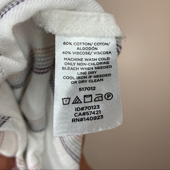 Loft Long Sleeve Striped Crossed Front Blouse XS - Picture 4 of 5